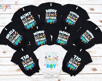 Custom Birthday Boy Astronaut Shirt, Matching Family Space Party Tshirt, Planet Birthday Gift