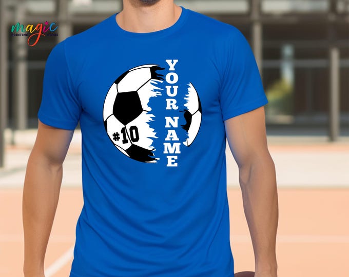 Custom Name Soccer Performance Shirt, Personalized Soccer Performance Tee, Soccer Game Day Shirt, Soccer Player Gift with Name and Number