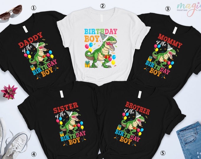 Family Dinasour Birthday Shirt, Dinosaur Birthday Shirt,Sister of The Birthday Boy Shirt,Dinosaur Birthday Shirt Family, Dino Birthday Shirt