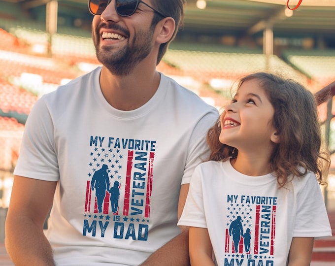 My Favorite Veteran is Dad Shirt, Patriotic Military Gift, Fathers Day, Veterans Day Tee