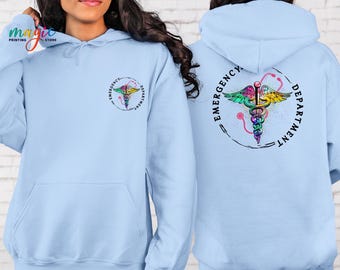 Emergency Department Sweatshirt, ER Nurse Sweater, Colorful ER Nurse Gift, Nurse Emergency Room Sweatshirt, Er Tech Hoodie