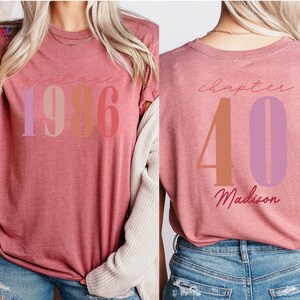 Custom Name Vintage 1986 40th Birthday Shirt, Chapter 40 T-shirt, Personalized Birthday Tee, Birthday Gift for Adults image 5