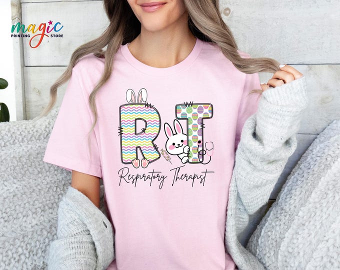 Respiratory Therapist Easter Bunny T-Shirt, Medical RT Gift