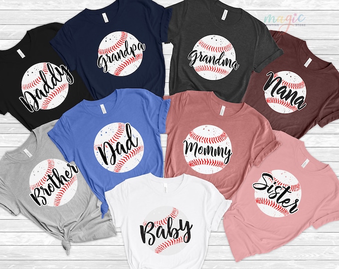 Custom Baseball Family Shirt, Baseball Lover Gift, Baseball Mom and Dad Shirt, Game Day Tshirt, Sports  Family Tee