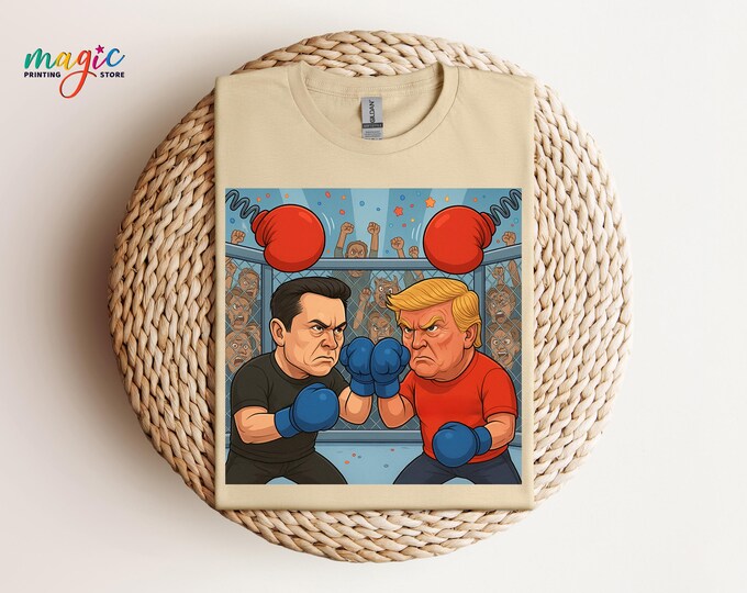 Elon Musk vs Donald Trump Shirt, Funny Celebrity Fight Shirt, Trump Shirt, Sarcastic T-shirt, Elon Musk Shirt, Boxing and Fantasy Gifts