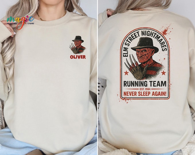 Custom Name Halloween Horror Sweatshirts, Horror Characters Sweater, Personalized Horror Movie Matching Hoodie