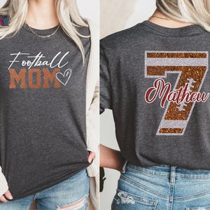 Custom Football Mom Shirt, Football Mama Shirt, Football Shirt Women, Personalized Football Shirt image 4