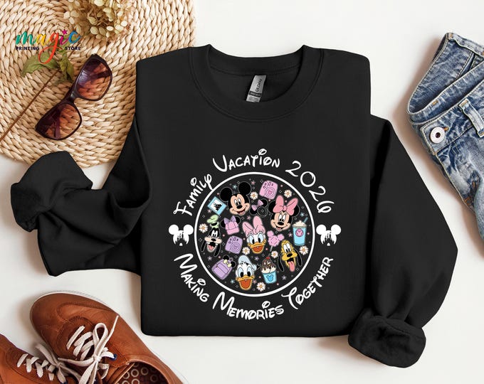 Disneyland Family Vacation 2026 Sweatshirt, Magical Kingdom Travel Hoodie, Girls Trip Gift