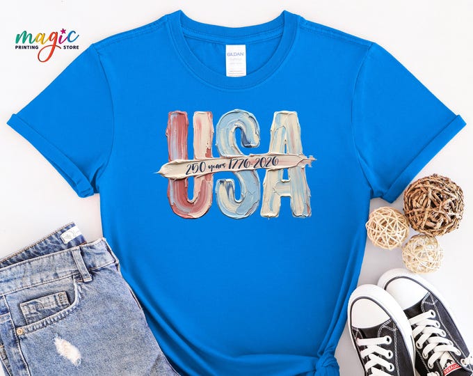 250th Anniversary USA Shirt, 1776–2026 American Flag T-Shirt, Patriotic Independence Day Tee