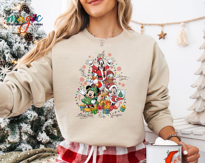 Mouse and Friends Christmas Sweatshirt, Family Disney Christmas Sweater, Christmas Trip Sweater, Merry Christmas Hoodie, Christmas Gift