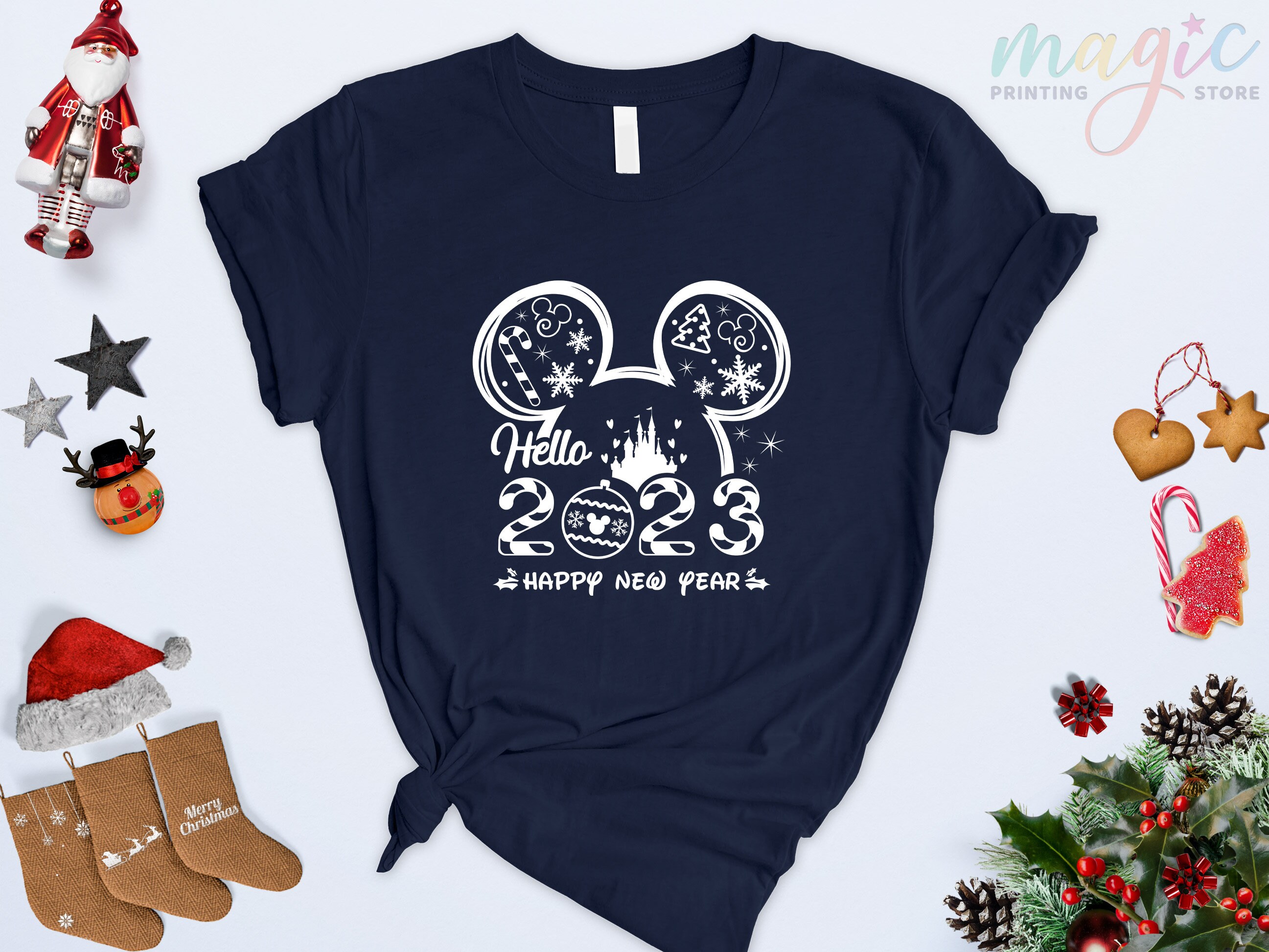 Discover Mouse Happy New Year 2023, Mickey Hello 20223 Shirt, Disney New Year Shirt, Xmas Sweatshirt,Mickey Minnie Shirt,Disney Mickey New Year Shirt