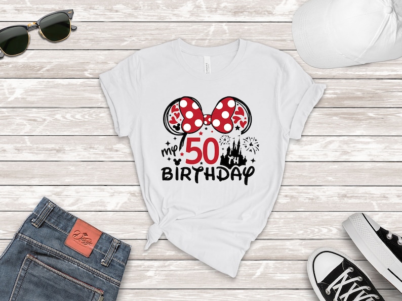 50th Birthday Shirt, Disney Birthday Tee, Minnie 50 Years Old Shirt, Gift For 50th Birthday, 50th Birthday Shirt For Women, My 50th Birthday zdjęcie 2