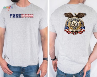 Camiseta conmemorativa del 250 aniversario de la bandera de EE. UU., camiseta patriótica de la libertad 1776-2026, conjunto con la bandera estadounidense, prenda para el Día de la Independencia.