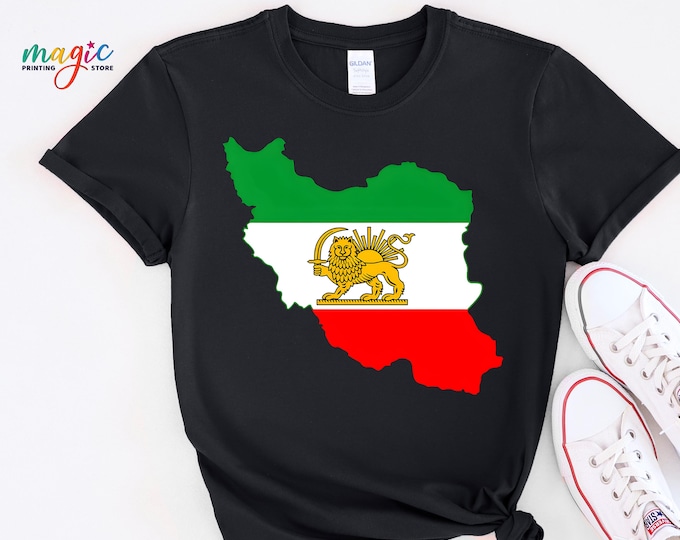 Iran Flag Shirt, Lion & Sun Shirt, Persian Heritage, Free Iran Tshirt, Iranian Pride Tee, Gift for Persian, Patriotic Iran Shirt