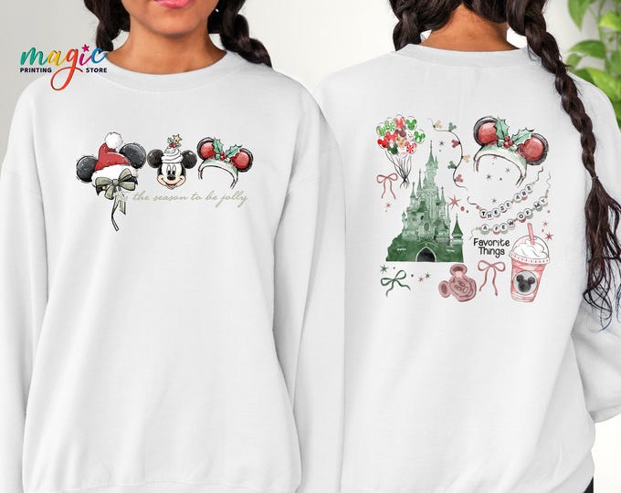 Disney Christmas Sweatshirt, Mickey Christmas Sweater,Xmas Coquette Bow Sweatshirt, Christmas Squad Sweatshirt, Holiday Sweatshirt,Xmas Gift