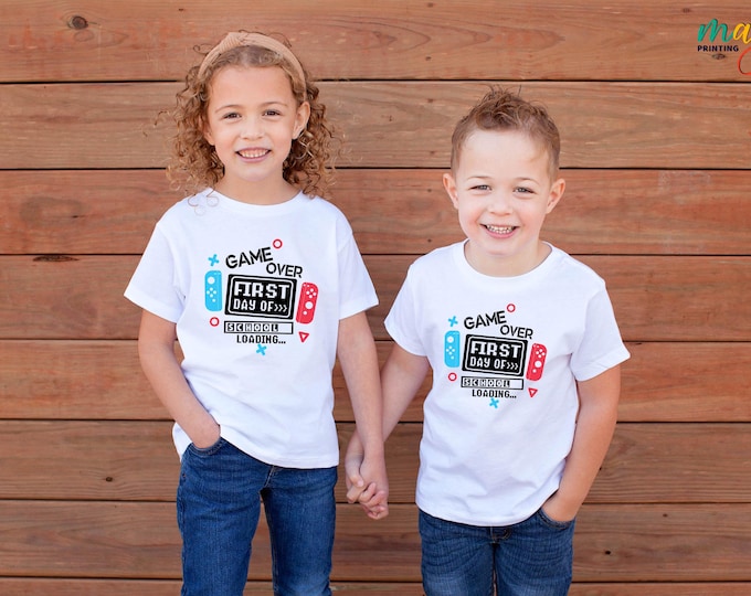 Game Over Back to School Tshirt, School Shirt for Kids, First Day of School Shirt, Hello School Shirt, Kindergarten Shirt, Student Gift