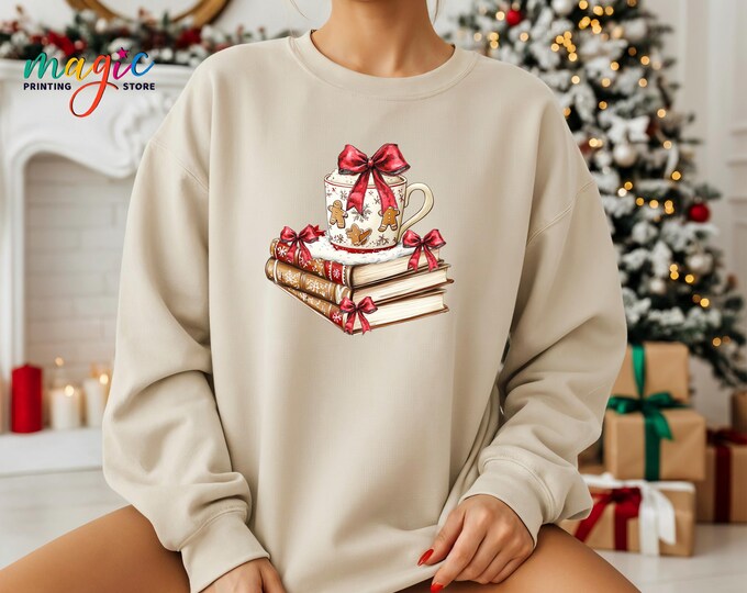 Christmas Book Sweatshirt, Bookish Christmas Hoodie, Book Lover Club Gifts, Xmas Shirt Gift for Librarian, Holiday Season