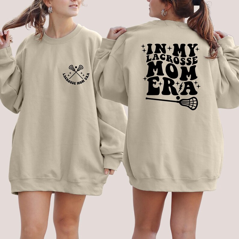 Lacrosse Mom Era Sweatshirt, Retro LAX Mama Comfort Colors® Crewneck image 3