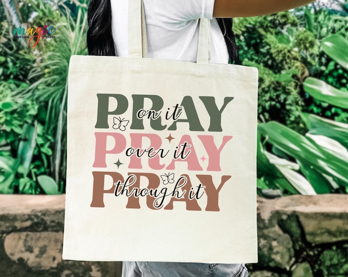 Christian Prayer Tote Bag, Religious Canvas Bag, God Lover Bag, Bible Verse Bag, Faith Based Gift, Jesus Tote Bag
