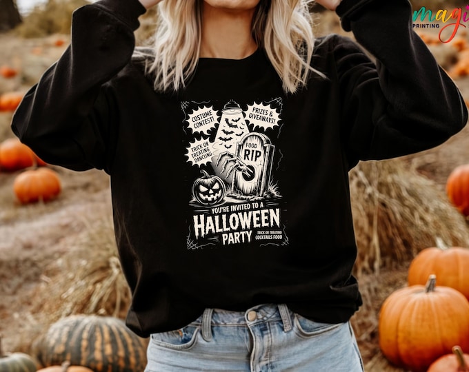Halloween Party Sweatshirt, Halloween Pumpkin Sweater, Halloween Costume, Halloween Gift for Family,Spooky Season Sweatshirt, Ghost Sweater