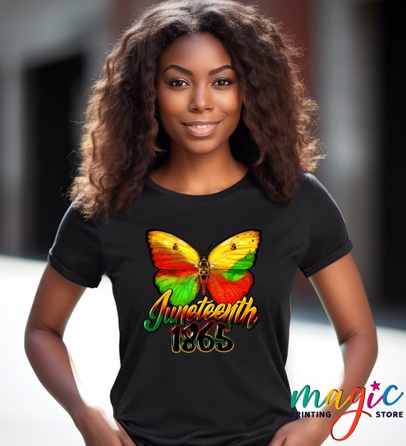 Juneteenth Butterfly Shirt, Juneteenth Shirt For Women, Black Girl Shirt, 1865 Juneteenth  T-shirt, Black Queen Shirt, Black History Shirt