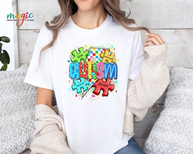 Autism Puzzle Shirt, Autism Support Tee, Awareness Tshirt, Autism Acceptance Shirt, Autism Advocate, Love Shirt