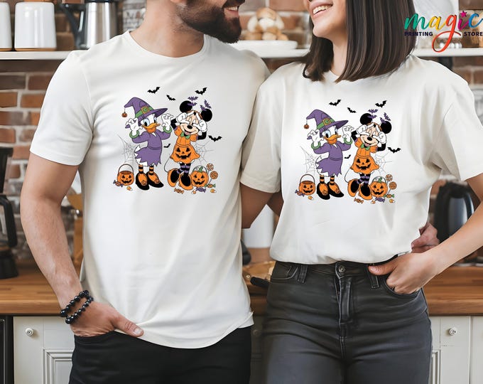 Retro Minnie Daisy Halloween Shirt, Halloween Friendship Shirt, Disneyland Halloween Shirt, Spooky Season Girls Trip Shirt, Besties Shirt