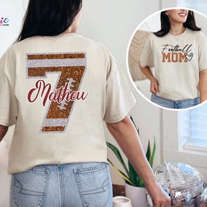 Custom Football Mom Shirt, Football Mama Shirt, Football Shirt Women, Personalized Football Shirt image 5
