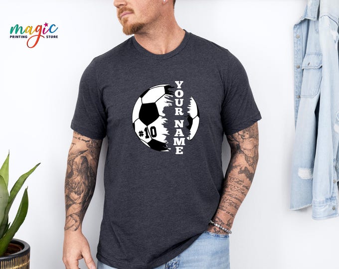 Personalized Soccer Player Shirt, Custom Soccer Shirt with Name and Number, Soccer Game Day Gift