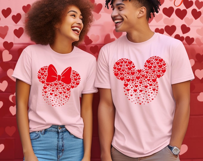 Disneyland Couple Shirts, Mickey and Minnie Valentine Shirt, Mickey Mouse Couple Shirt, Heart Shirt, Love Shirt