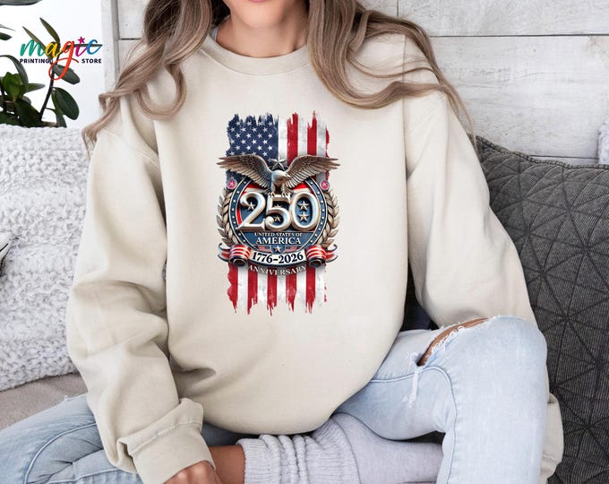 USA 250th Anniversary Sweatshirt, 1776-2026 Patriotic Hoodie, Independence Day Gift, Fourth of July Sweater