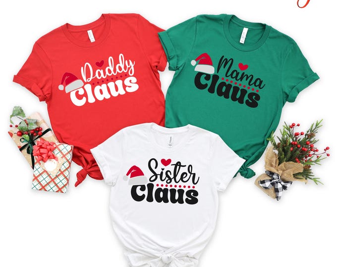 Custom Santa Claus Family Shirt, Christmas Family Matching Shirt, Christmas Party Tee for Family, Christmas Group Shirt, Christmas Pajamas