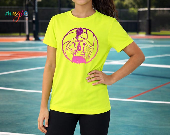 Custom Name Volleyball Performance Shirt, Personalized Volleyball Performance Tee, Volleyball Game Day Shirt