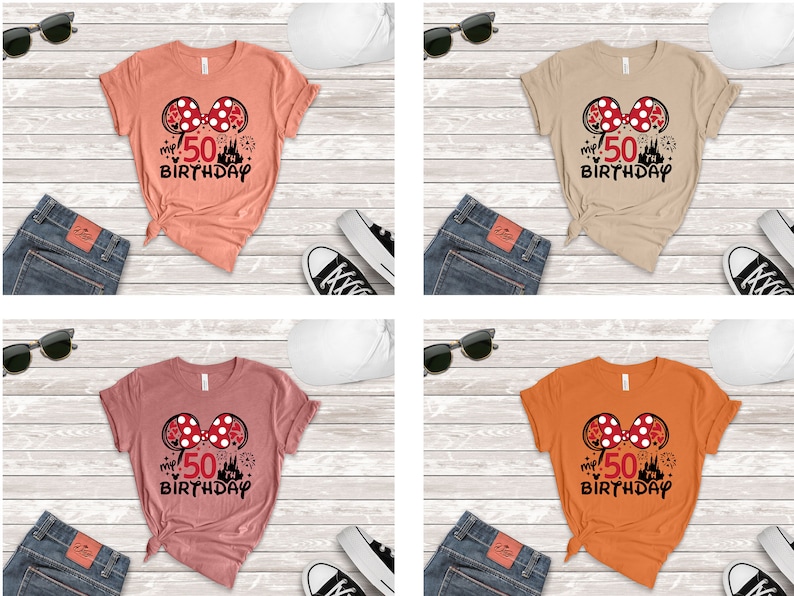 50th Birthday Shirt, Disney Birthday Tee, Minnie 50 Years Old Shirt, Gift For 50th Birthday, 50th Birthday Shirt For Women, My 50th Birthday zdjęcie 4