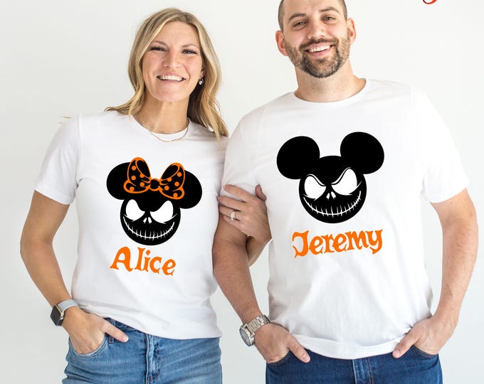 Custom Disney Halloween Name Shirt, Personalized Disney Halloween Matching Shirts, Horror Halloween T-shirt, Personalized Halloween Gift