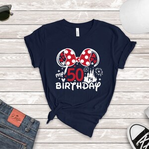 50th Birthday Shirt, Disney Birthday Tee, Minnie 50 Years Old Shirt, Gift For 50th Birthday, 50th Birthday Shirt For Women, My 50th Birthday zdjęcie 3