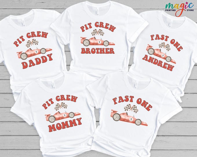 Custom Pit Crew Shirt Family, Car Race Birthday Tshirt, Motocross Gift, Birthday Party Tee