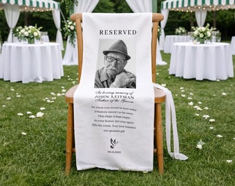 Custom Father of Groom Memorial Chair Sign, Reserved In Loving Memory Wedding Ceremony Decor
