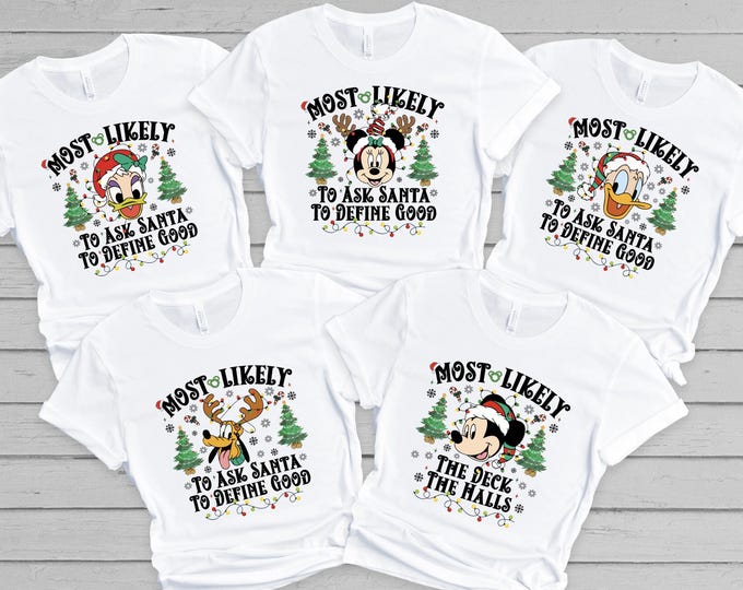Most Likely To Disneyland Christmas Shirt, Disneyworld Xmas Party 2025, Disney All Characters Shirt, Xmas Family Gifts