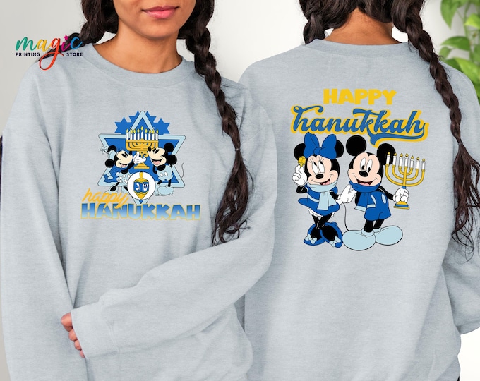 Disneyland Hanukkah Sweatshirt, Jewish Hanukkah Hoodie, Disneyworld Christmas Trip, Holiday Shirt