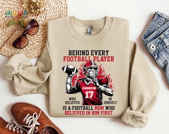 Custom Football Mom Sweatshirt, Personalized Player Number Hoodie, Cheer Mama Gift