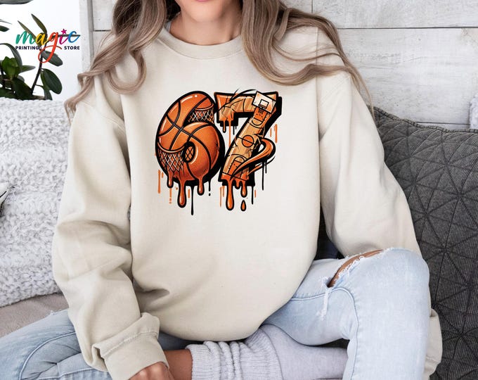 Basketball 67 Meme Sweatshirt, Six Seven Sports Team Gifts, Basketball Game Day Gen Alpha Sweater, Humor Sports Fan Hoodie