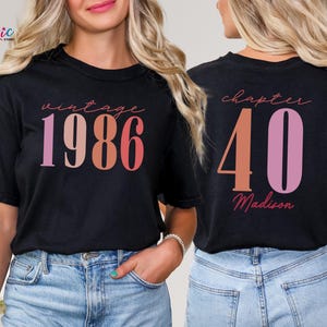 Custom Name Vintage 1986 40th Birthday Shirt, Chapter 40 T-shirt, Personalized Birthday Tee, Birthday Gift for Adults image 4