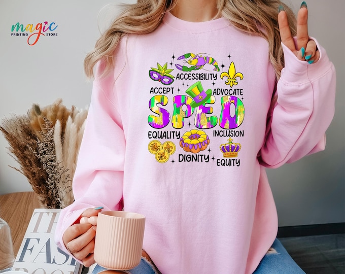 Special Education Mardi Gras Sweatshirt, Fat Tuesday Shirt, Graduation Sped Team Shirt, SPED Squad Gift