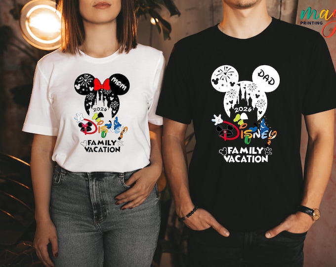 Custom Disney Family Vacation Shirt, Disney Family Trip 2026, Disneyland Matching Shirts, Family Disneyworld Shirt
