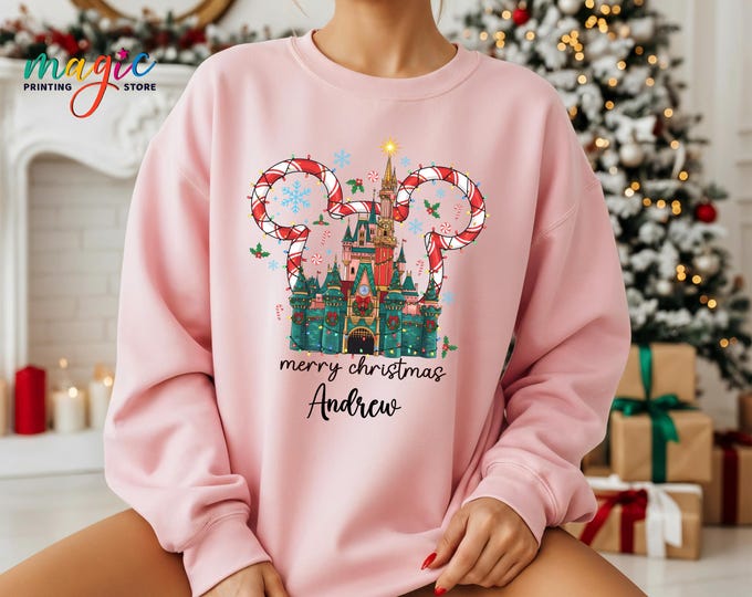 Personalized Disney Character Christmas Sweatshirt, Merry Christmas 2025 Gifts, Family Vacation Shirt