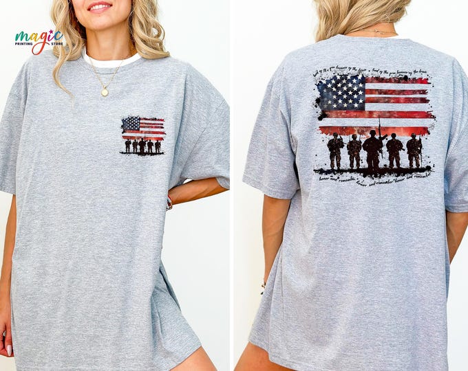 Land Of The Free Shirt, Veterans Day Shirt, Memorial Gift, American Flag Shirt, 4th Of July Shirt, Honor The Brave Shirt, Military Veteran