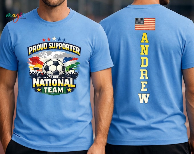 Custom Name Soccer National Team Performance Shirt, Personalized North America Soccer Performance Tee, Proud Supporter Game Day Gift