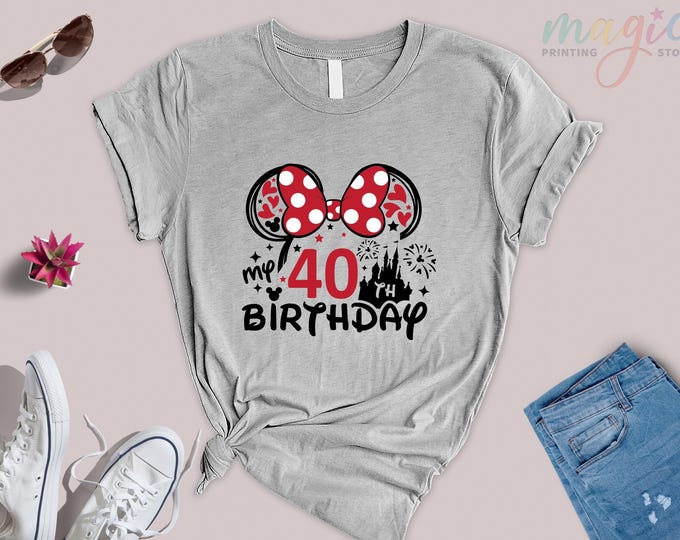 40th Disneyland Birthday Shirt, Minnie 40 Years Old Shirt, Comfort Colors® 40th Birthday Shirt For Women, 40th Birthday Tee,
