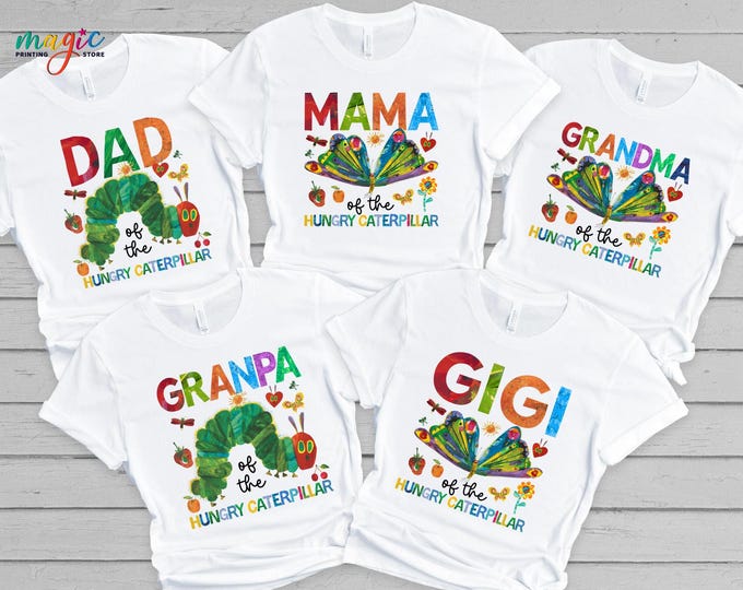 Hungry Caterpillar First Birthday Shirt, Family Matching Caterpillar Birthday Party Shirt, I'm One Tee, Baby's First Birthday Gift